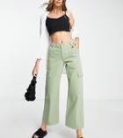 Asos Design Tall Cargo Jeans In Khaki-green