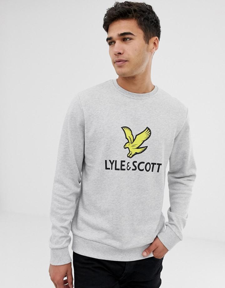 Lyle & Scott Large Logo Sweat In Gray - Gray