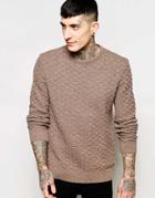 Asos Sweater With All Over Texture - Taupe