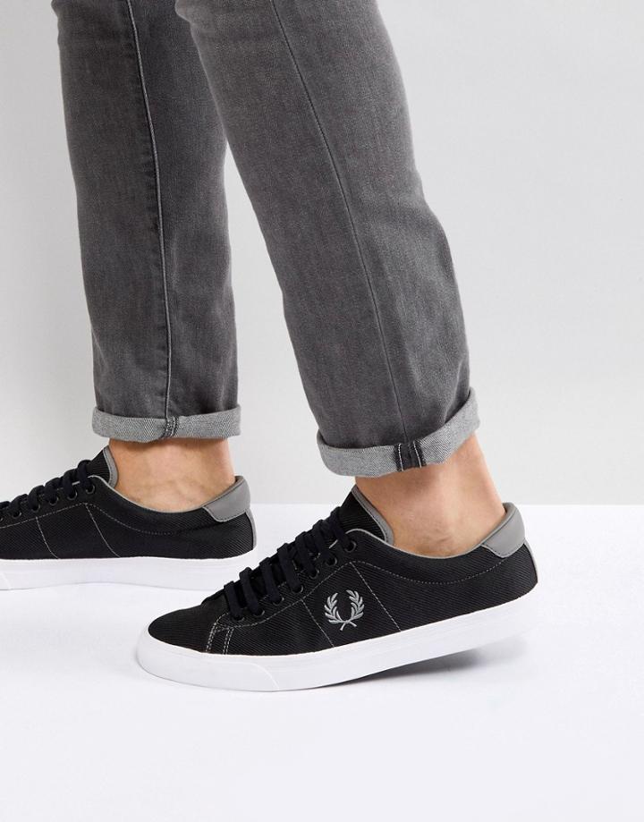 Fred Perry Underspin Nylon Sneakers In Black - Black