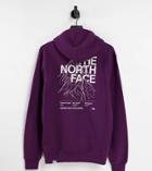 The North Face Mountain Outline Hoodie In Purple Exclusive At Asos