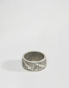 Asos Geo-tribal Design Pinky Ring - Silver