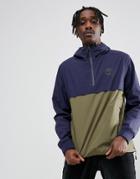 Timberland Overhead Hooded Shell Jacket 2 Tone In Green/navy - Green