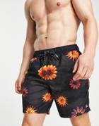 Billabong Sundays Floral Swim Boardshorts In Black