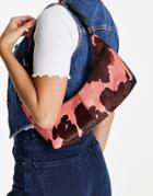 Topshop Cow Print Leather Shoulder Bag-multi