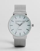 Christin Lars Silver Watch With Round Dial With White Dial - Silver