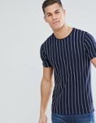 Bellfield T-shirt With Embroidered Stripe - Navy