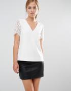 Ted Baker Jessin Lace Sleeve Top - Cream