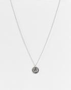 The Status Syndicate Necklace With Coin Pendant In An Antique Silver Finish