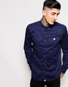 Pretty Green Shirt In Regular Fit With Polka Dot Print - Blue