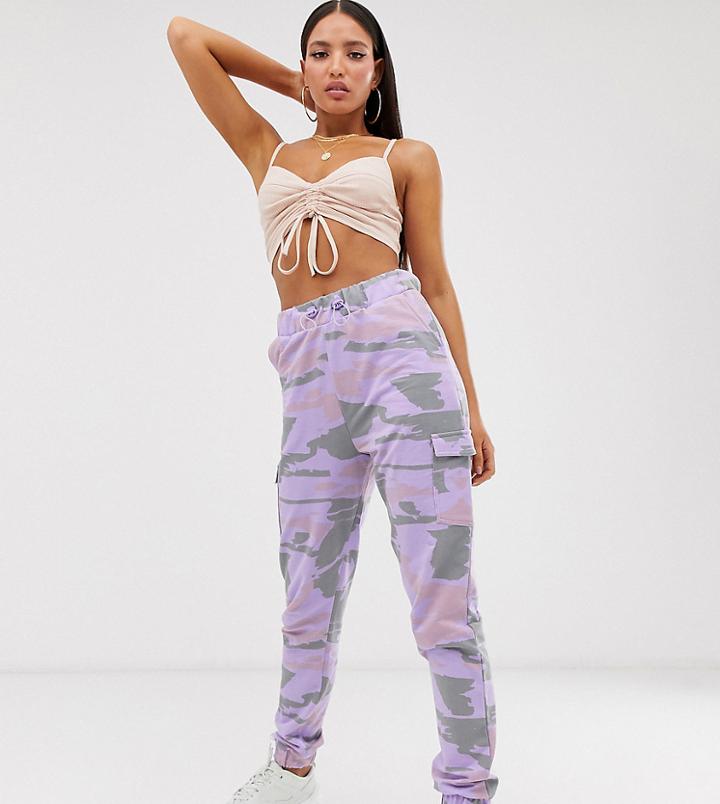 Asos Design Tall Jogger In Pastel Camo Print - Multi
