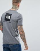 The North Face T-shirt With Red Box Back Logo In Gray - Gray