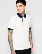 Fred Perry Polo Shirt With Contrast Collar Slim Fit - White