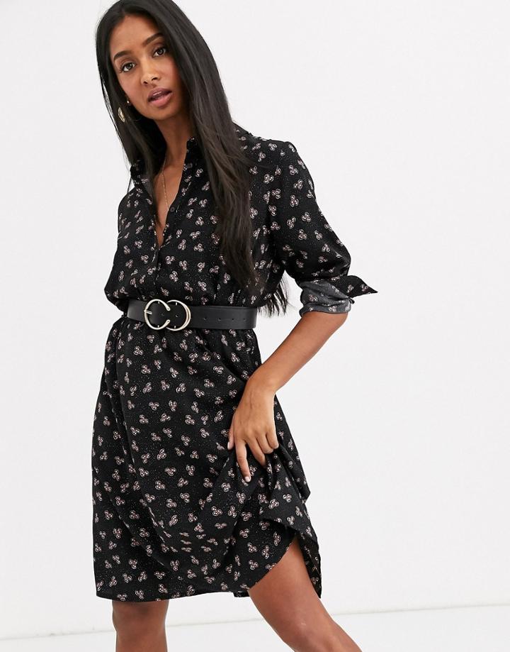 Vila Midi Dress In Paisley Print-black