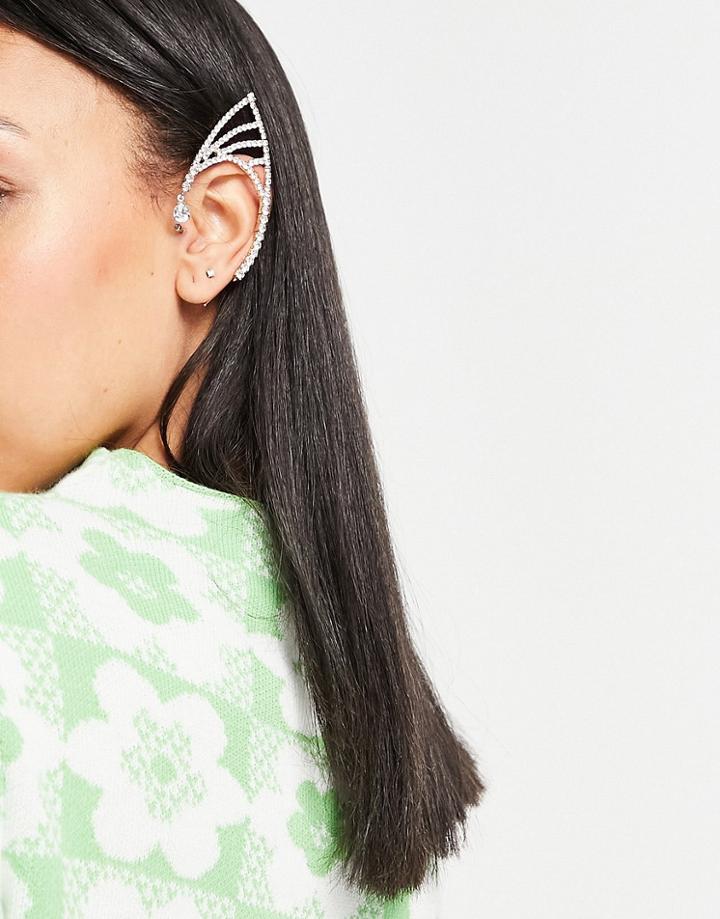 Asos Design Halloween Ear Cuff In Elf Filter Design In Gold Tone