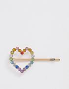 Skinnydip Rainbow Heart Hair Slide-multi