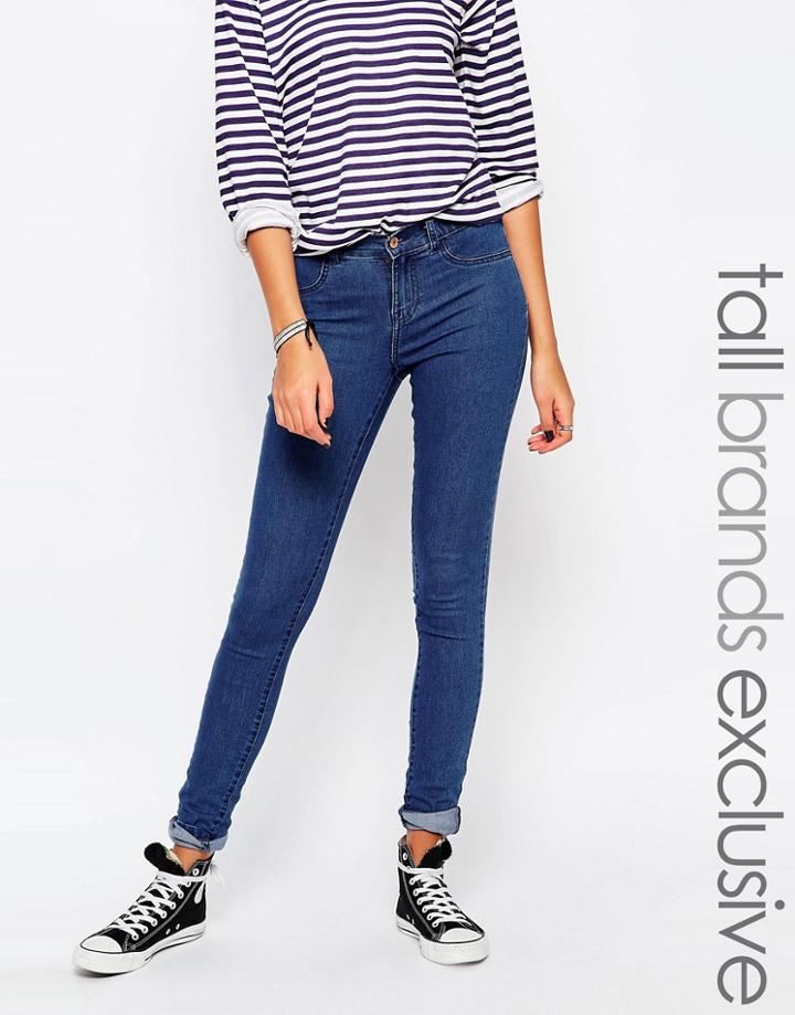 Noisy May Tall Mid Wash Paris Jegging - Blue