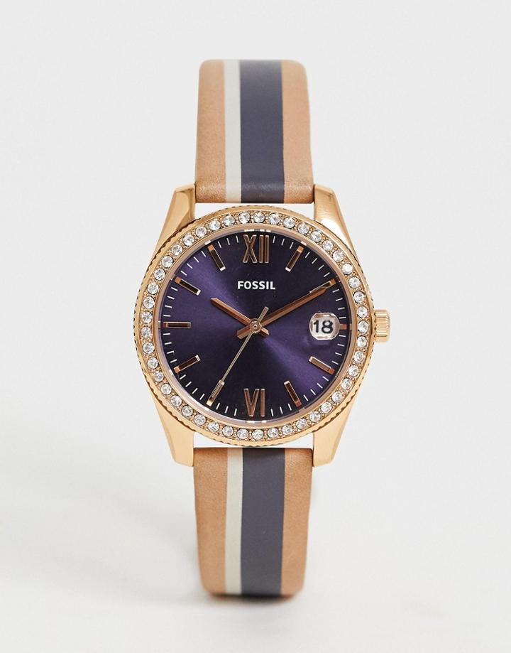 Fossil Es4594 Mini Scarlette Leather Watch - Brown