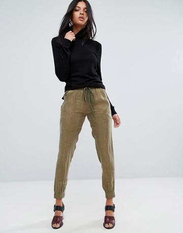 To Be Adored Tayla Cupro Jogger Pants - Green
