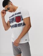 Esprit T-shirt With Palm Stripe And Contrast Pocket
