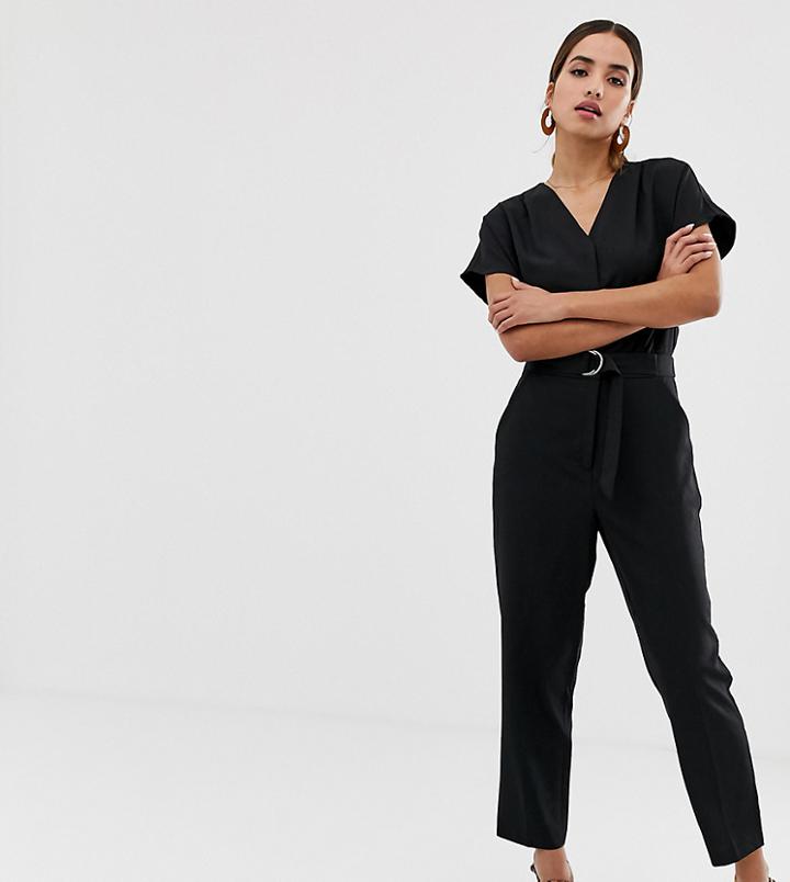 Oasis Belted Jumpsuit In Black - Black