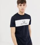 Fred Perry Sports Authentic Embroidered Panel T-shirt In Navy - Navy