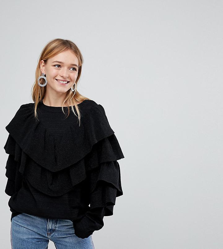 Monki Sparkle Ruffle Sweater
