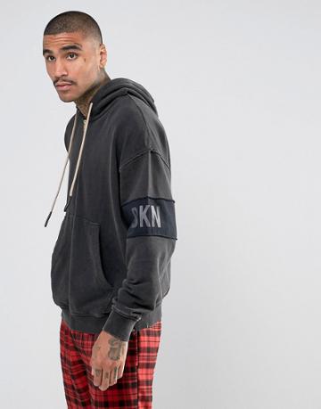 Brooklyns Own Hoodie In Black With Half Zip - Black
