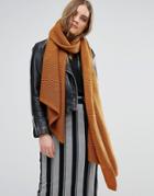 Pieces Oversized Scarf In Tobacco - Orange