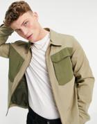 Only & Sons Nylon Jacket With Contrast Pockets In Green