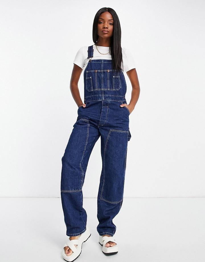 Asos Design Denim Utility Overalls In Navy