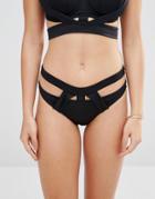 Asos Fuller Bust Exclusive Chunky Cage Bikini Bottom - Black