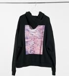 Collusion Oversized Hoodie With Print In Black