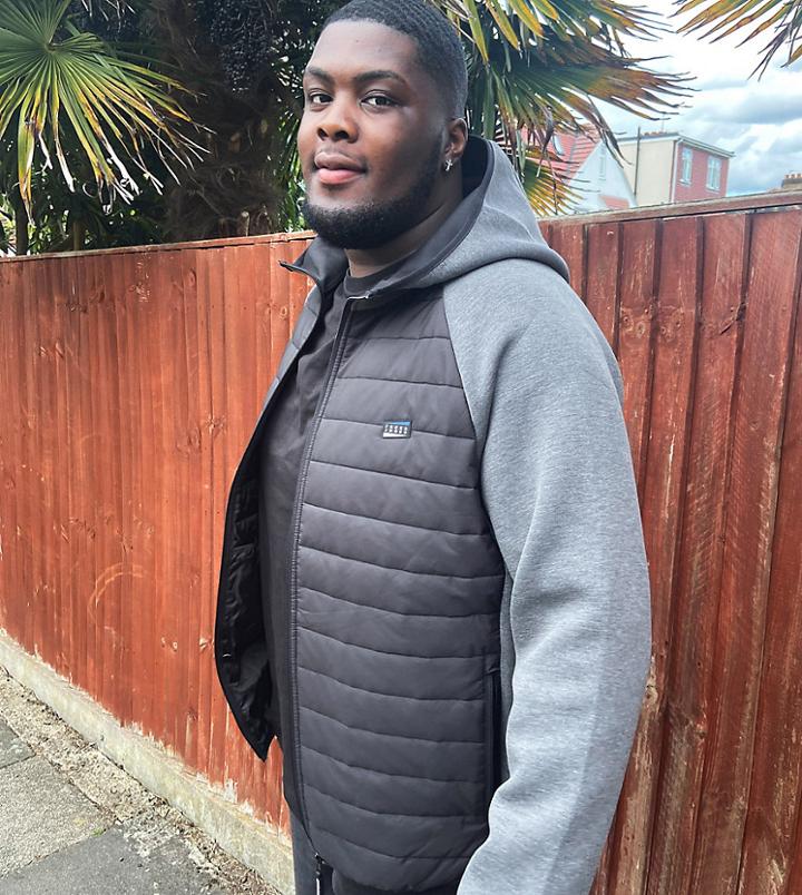 Jack & Jones Core Plus Hooded Jacket With Padding In Black