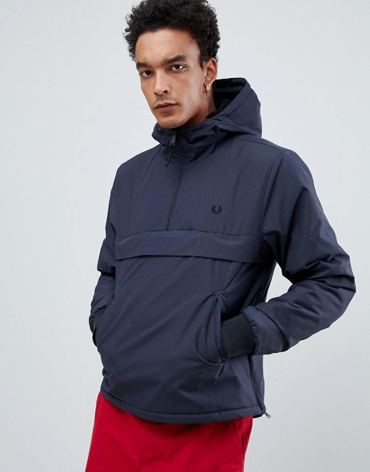 Fred Perry Half Zip Overhead Brentham Jacket In Dark Gray - Gray
