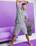Asos 4505 Relaxed Training Shorts In Soft Touch Seamless Knit-grey