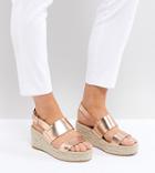 Asos Toto Wide Fit Espadrille Wedges - Gold