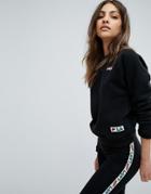 Fila Oversized Boyfriend Sweatshirt With Chest Logo - Black