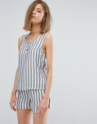 Moss Copenhagen Top In Summer Stripe Co-ord - White