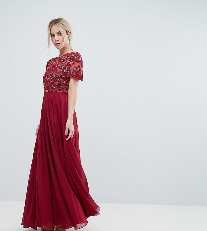 Asos Petite Geo Embellished Maxi Dress - Multi