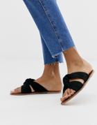 Warehouse Knot Sandals In Black - Black