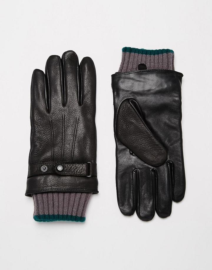 Ted Baker Leather Gloves - Black