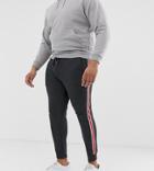 Asos Design Plus Skinny Sweatpants With Side Stripe In Charcoal - Gray