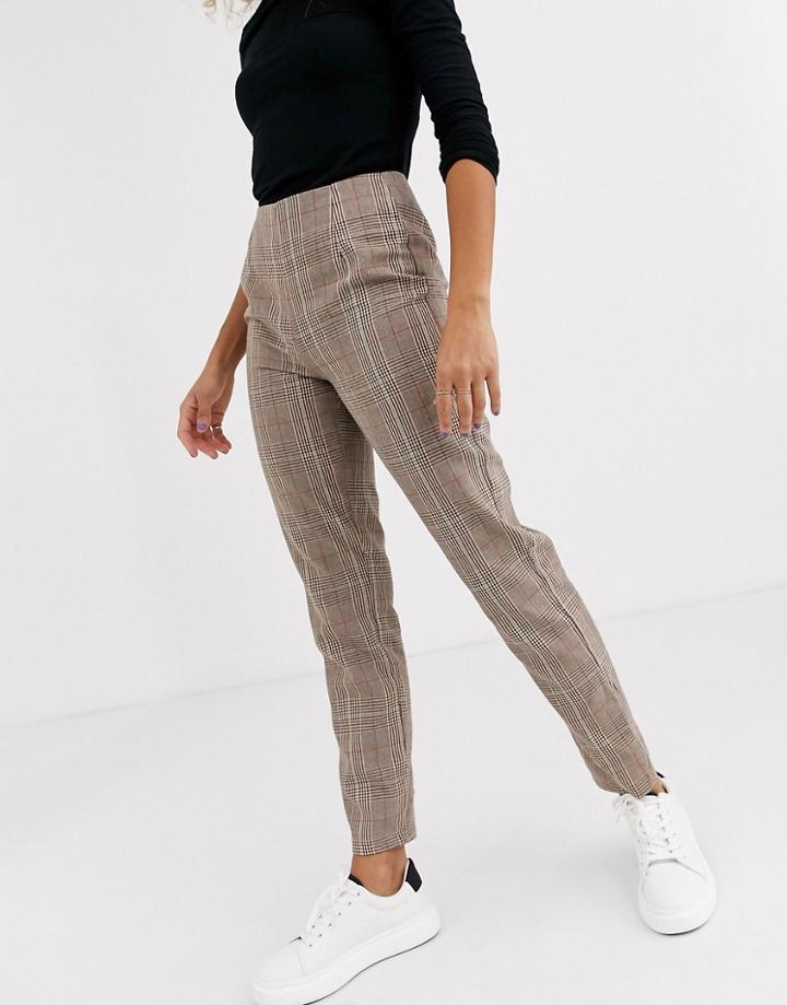 Parisian Check Tailored Slim Leg Pants-multi