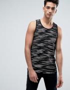 D-struct Blurred Line Print Tank - Black