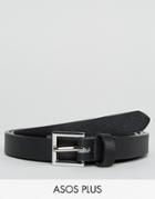 Asos Plus Smart Super Skinny Belt In Black Faux Leather - Black