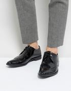 Frank Wright Brogue Derby Shoes In Patent Leather - Black