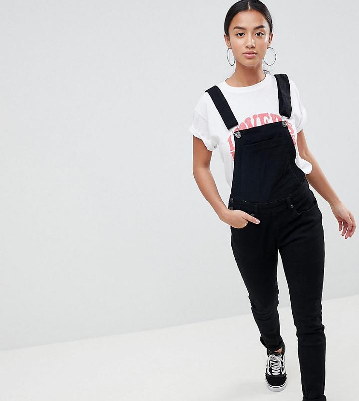 Liquor N Poker Petite Skinny Fit Overalls - Black