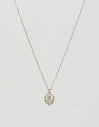 Chained & Able St Christopher Mico Detail Medallion Necklace In Gold - Gold