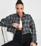 Heartbreak Tall Cropped Shirt In Black Check - Part Of A Set-multi